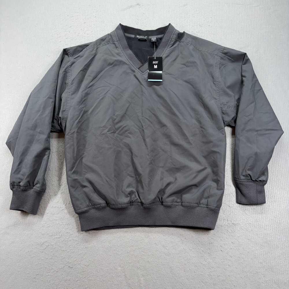 River's End Windshirt Mens Size M Gray V-Neck Pullover Golf Jacket